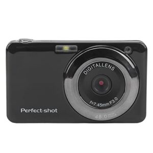 jopwkuin 48mp digital camera, continuous shooting portable digital camera self timer single shot abs for beginners(black)