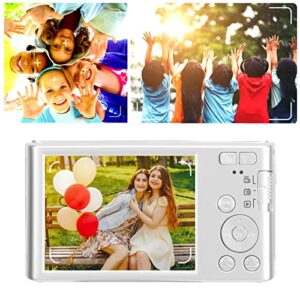 4k Digital Camera, Portable Compact Camera, 2.8 inch Screen, 16X Digital Zoom, 48 Megapixels, 4k Video Resolution, Built in Fill Flash, Suitable for Teenage Beginners (Silver)