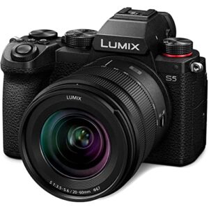 Panasonic Lumix DC-S5 Mirrorless Digital Camera with Lumix S 20-60mm L-Mount Lens Bundle with 64GB SD Card, Backpack, Shoulder Strap, Mini Tripod, Extra Battery, Filter Kit and Accessories