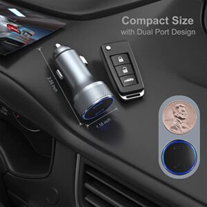 USB C Car Charger 40W, OKRAY 2-Pack Dual Port PD 3.0 Fast Charging USB Type C Car Charger Cigarette Lighter Adapter with LED Compatible with iPhone 14/13/12/11/iPad, Galaxy S22 S21 Note 20 10 (Grey)