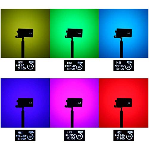 BOLING BL-P1 RGB LED Full Color Camera/Camcorder Light, Pocket Size Rechargeable Video Light with 2500k-8500k Color Range, 9 Common Scenario simulations Vlog with Premium Aluminum Alloy Shell