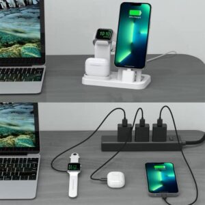 Tiitarn 3 in 1 Charging Station for iPhone AirPods Apple Watch Charger Stand Dock for Multiple Devices Compatible with iWatch SE/7/6/5/4/3/2/1 iPhone Series AirPods