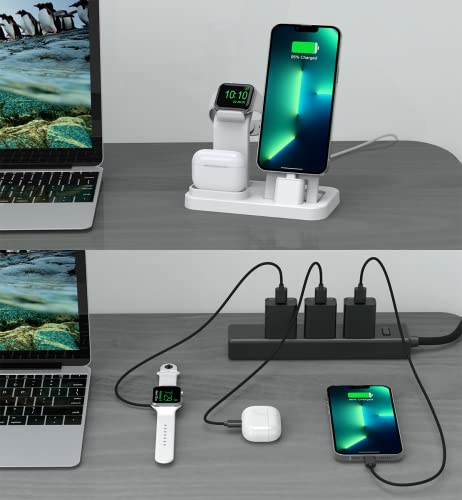 Tiitarn 3 in 1 Charging Station for iPhone AirPods Apple Watch Charger Stand Dock for Multiple Devices Compatible with iWatch SE/7/6/5/4/3/2/1 iPhone Series AirPods