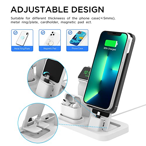 Tiitarn 3 in 1 Charging Station for iPhone AirPods Apple Watch Charger Stand Dock for Multiple Devices Compatible with iWatch SE/7/6/5/4/3/2/1 iPhone Series AirPods