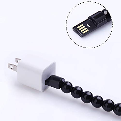 UKCOCO USB Type C Cable, 2 Pack Bead Bracelet USB Data Sync Fast Charging Cable for Samsung Galaxy S9 S8 Note 9 8, LG V20 V30 G5 (Black and White)