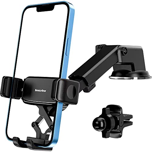 Imazing Phone Mount for Car, Car Phone Holder for Dashboard, Windshield, and Air Vent, Cell Phone Holder with Suction Cup