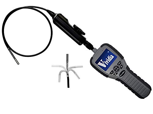 Vividia VA-150 Gray Two-Way Articulating Borescope Videoscope Inspection Camera with 6mm Diameter Probe and 2.7" Monitor and 640x480 Image Resolution