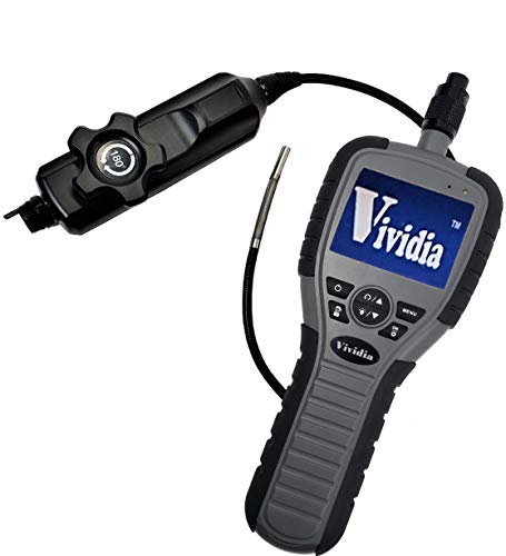 Vividia VA-150 Gray Two-Way Articulating Borescope Videoscope Inspection Camera with 6mm Diameter Probe and 2.7" Monitor and 640x480 Image Resolution