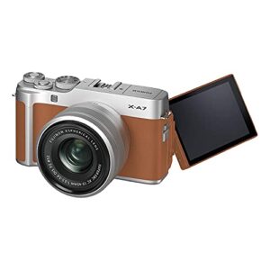 fujifilm x-a7 mirrorless digital camera w/xc15-45mm f3.5-5.6 ois pz lens, camel