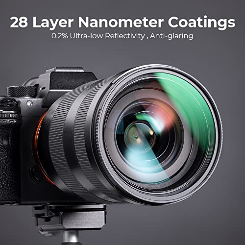 K&F Concept 62mm MC UV Protection Filter with 28 Multi-Layer Coatings HD/Hydrophobic/Scratch Resistant Ultra-Slim UV Filter for 62mm Camera Lens (Nano-X Series)
