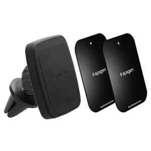spigen hexa magnetic air vent hands free clip cell phone mount holder for car compatible with all mobile phones – black