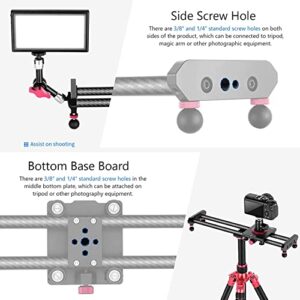 NEEWER 16"/40cm Carbon Fiber Camera Slider, Lightweight Rail Dolly Track Slider with 4 Bearings, Phone Clip, Compatible with Mirrorless Camera iPhone 13 13 Pro 13 Pro Max, Max Load 2.2lb/1kg, VS-CF50