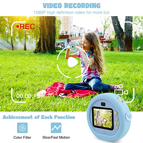 Kids Camera for Girls and Boys, Hacevida Kids Digital Camera with 1080P HD Dual Lens 8X Zoom 32GB TF Card, Toddler Camera Best Christmas Birthday Gifts for Toddler Kids 3 Years Old and Up