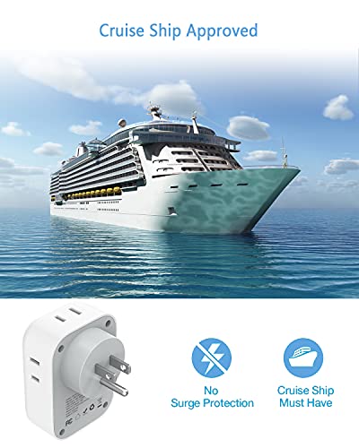 USB C Fast Charger, 20W PD USB Plug Adapter, TESSAN 3 USB Wall Charger Multiports (1 USB C Port), Cube Charging Station for Cruise, Home, Office, Dorm Essentials