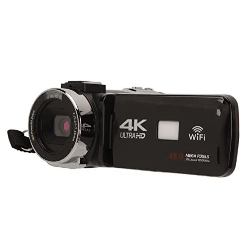 4K Digital Camera, Vlogging Camera, 3.0 inch IPS Touch Screen, 18X Digital Zoom, 48 Megapixels, WiFi Direct Connection, Front Fill Light, Equipped with Remote Control