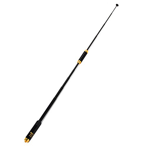 TWAYRDO AL-800 VHF/UHF 2m 70cm Walkie Talkie SMA-Female Extendable Antenna Dismountable 33.5-inch for Baofeng BF-UV5R BF-888s PUXING WOXUN Kenwood TK-360 TK-370 Two Way Radio