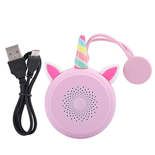 Bluetooth Speaker Pink Waterproof, Unicorn Cartoon Wireless Bluetooth Portable Speaker Desktop Wireless Music Player for Camping/Beach/Sports/Shower