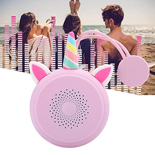 Bluetooth Speaker Pink Waterproof, Unicorn Cartoon Wireless Bluetooth Portable Speaker Desktop Wireless Music Player for Camping/Beach/Sports/Shower