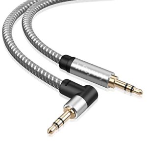 Hftywy 3.5mm Audio Cable 20 ft Male to Male AUX Headphone Cable aux Cable Stereo Aux Jack to Jack Cable 90 Degree Right Angle Auxiliary Cord Compatible for Beats, iPhone, iPod, iPad, Tablets