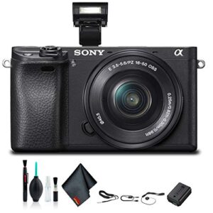 sony alpha a6300 mirrorless camera with 16-50mm lens black ilce6300l/b starter kit