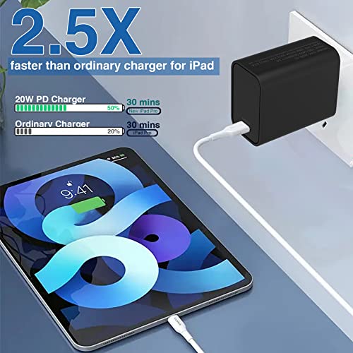 Type C Wall Charger for Apple iPhone Charger Without Cable, 20W USB-C Power Adapter Fast Charging Block Travel Plug Adapter for iPhone 14/13/12/11/Pro Max, XS/XR/X, iPad Pro,AirPods (Black)