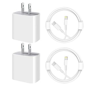 iphone 14 charger 20w adapter for iphone 13/12/11/14 series, pd power adapter[2-pack] wall plug with 5ft charging cable for iphone 14/14 pro/14 pro max/14 plus/10/9/8