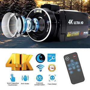 YYOYY 4K Digital Camera - Anti Shake High Definition Video Camera - Portable Compact 18X Zoom Camera - 3 Inch IPS Touching Display Screen