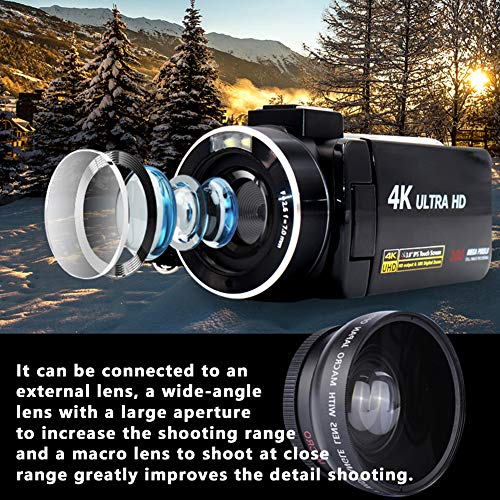 YYOYY 4K Digital Camera - Anti Shake High Definition Video Camera - Portable Compact 18X Zoom Camera - 3 Inch IPS Touching Display Screen