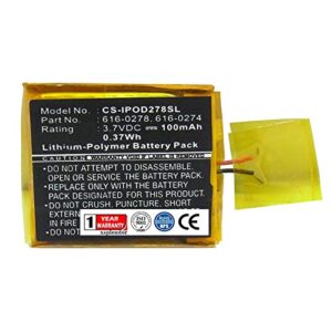 xps replacement battery compatible with apple ipod shuffle g2 1gb ipod shuffle g3 apple 616-0274 616-0278