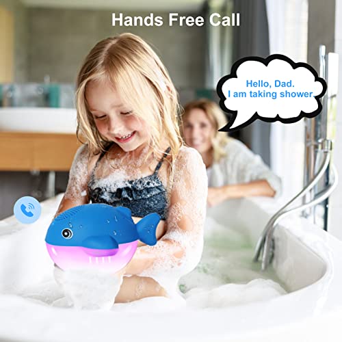 Bluetooth 5.1 Pool Speaker, IPX7 Waterproof Floating Bluetooth Speaker with 8 Modes Lights,Stereo Sound Night Lights Bluetooth Speaker, Dolphin Sound, Built-in Mic, TWS Hot Tub Speakers for Kids Gift