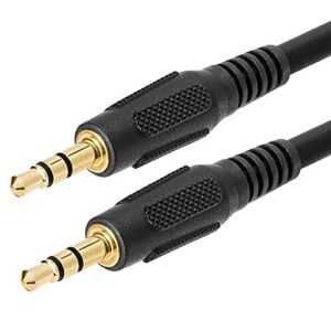 cmple – 3.5mm aux male to male audio cable for stereo speaker with gold-plated plugs male to male jack auxiliary cord adapter for car, phone, headphones – 75 feet, black