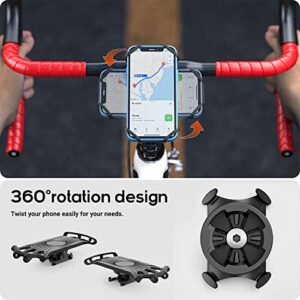 TUSITA 360° Rotation Universal Bike Phone Mount for Universal Stem & Handlebar - Fits 4.7"-6.9" Phones for iPhone 14 13 12 11 Pro Max - Compatible with Garmin Edge GPS