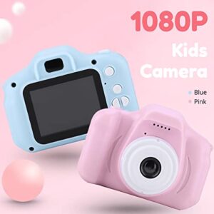 Kids Camera for Girls and Boys, Mini Portable 2.0 inch IPS Color Screen Children Digital Camera, Children Digital HD Cameras 1080P with 32GB TF Card(Pink)