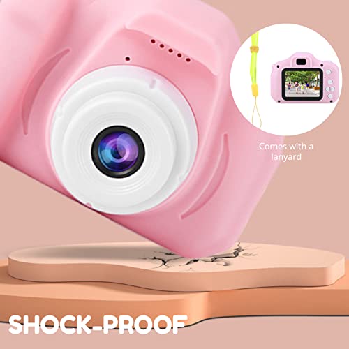 Kids Camera for Girls and Boys, Mini Portable 2.0 inch IPS Color Screen Children Digital Camera, Children Digital HD Cameras 1080P with 32GB TF Card(Pink)