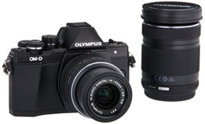 olympus om-d e-m10 mark ii mirrorless micro 4/3 camera with 14-42mm and 40-150mm lenses (black)