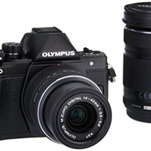 Olympus OM-D E-M10 Mark II Mirrorless Micro 4/3 Camera with 14-42mm and 40-150mm Lenses (Black)