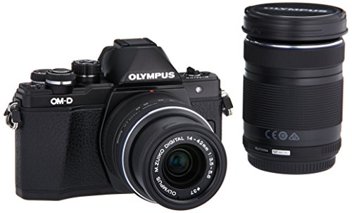 Olympus OM-D E-M10 Mark II Mirrorless Micro 4/3 Camera with 14-42mm and 40-150mm Lenses (Black)