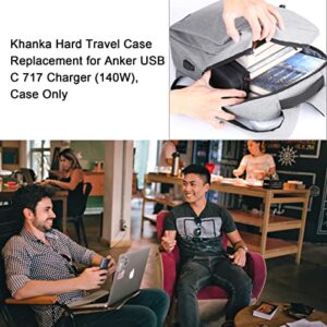 Khanka Hard Travel Case Replacement for Anker 717 (140W) / 747 GaNPrime 150W Wall Charger, Case Only