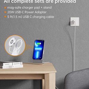 Magnetic Wireless Charger for Apple Series, Mag-Safe Charger Stand 15W Fast Wireless Charging Stand/Pad+5ft USB-C Cable for iPhone 14 13 12 Pro Max Mini, Airpods(with 20W USB-C PD Adapter)Mag Chargers