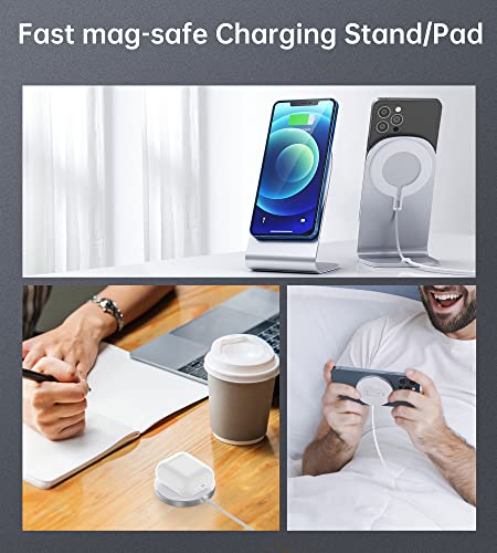 Magnetic Wireless Charger for Apple Series, Mag-Safe Charger Stand 15W Fast Wireless Charging Stand/Pad+5ft USB-C Cable for iPhone 14 13 12 Pro Max Mini, Airpods(with 20W USB-C PD Adapter)Mag Chargers