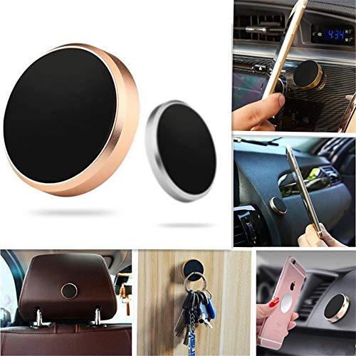 Keyway Magnetic Mobile Phone Holder (2 Pack) Car Dashboard Mobile Bracket Cell Phone Mount Holder Stand Universal Magnet Wall Stand Universal Magnet Wall Sticker for iPhone (Black) (Black)