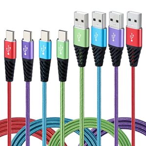 aurnoet usb c cable 4pack 6ft type c charger nylon braided usb c charger cord fast charging cable for samsung galaxy s21 s20 s10 plus note 10 lg google pixel moto etc