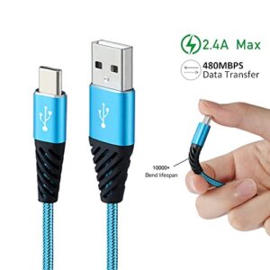 Aurnoet USB C Cable 4pack 6ft Type C Charger Nylon Braided USB C Charger Cord Fast Charging Cable for Samsung Galaxy S21 S20 S10 Plus Note 10 LG Google Pixel Moto etc