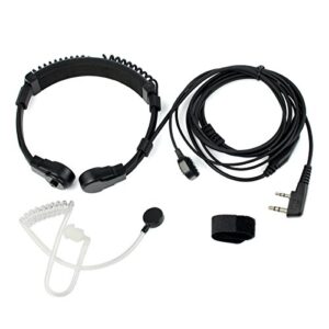 retevis adjustable throat mic walkie talkie earpiece with mic, earpiece with finger ptt, compatible rt22 rt21 h-777 rt68 rt22s rt19 walkie talkie, covert tube 2 way radio headset(1 pack)