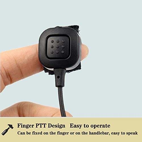 Retevis Adjustable Throat Mic Walkie Talkie Earpiece with Mic, Earpiece with Finger PTT, Compatible RT22 RT21 H-777 RT68 RT22S RT19 Walkie Talkie, Covert Tube 2 Way Radio Headset(1 Pack)