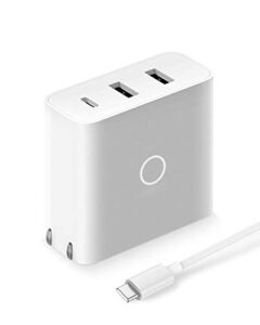 zmi zpower 3-port travel charger with 25w pps support: 45w usb-c pd and 18w-split dual usb-a wall charger (white) [note: this is not a 45w pps charger for galaxy note10+]