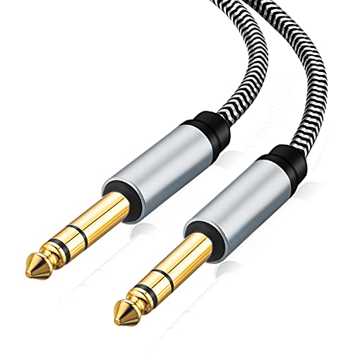 Morelecs 1/4 inch TRS Cable 20ft - 6.35mm (1/4) TRS to 6.35mm (1/4) TRS Stereo Audio Cable Male to Male Heavy Duty 6.35mm Male to Male Stereo Jack Balanced Audio Path Cord