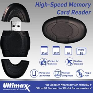 Ultimaxx Essential Panasonic Lumix TZ220D Digital Camera Bundle (Silver) - Includes: 64GB Ultra SDXC, Replacement Battery (1200mAh), Camera Case, High-Speed Memory Card Reader & More (13pc Bundle)