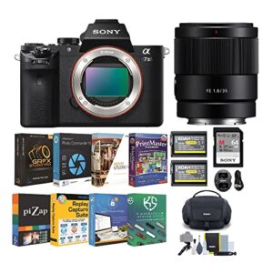 sony alpha a7ii mirrorless digital camera with 35mm f/1.8 large aperture lens bundle (6 items)