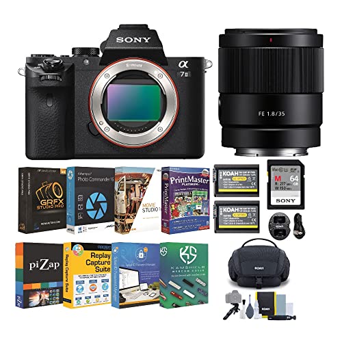 Sony Alpha a7II Mirrorless Digital Camera with 35mm f/1.8 Large Aperture Lens Bundle (6 Items)